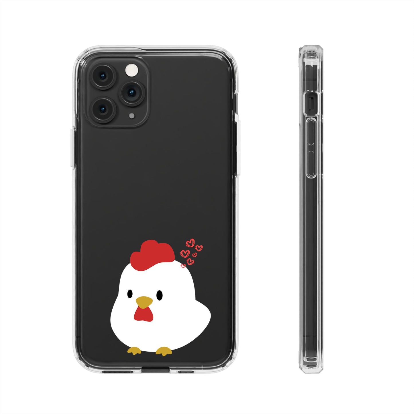Coque transparente en forme de poulet, adorable coque pour amoureux des animaux, cadeau pour enfants, décoration de ferme, cadeau d'anniversaire
