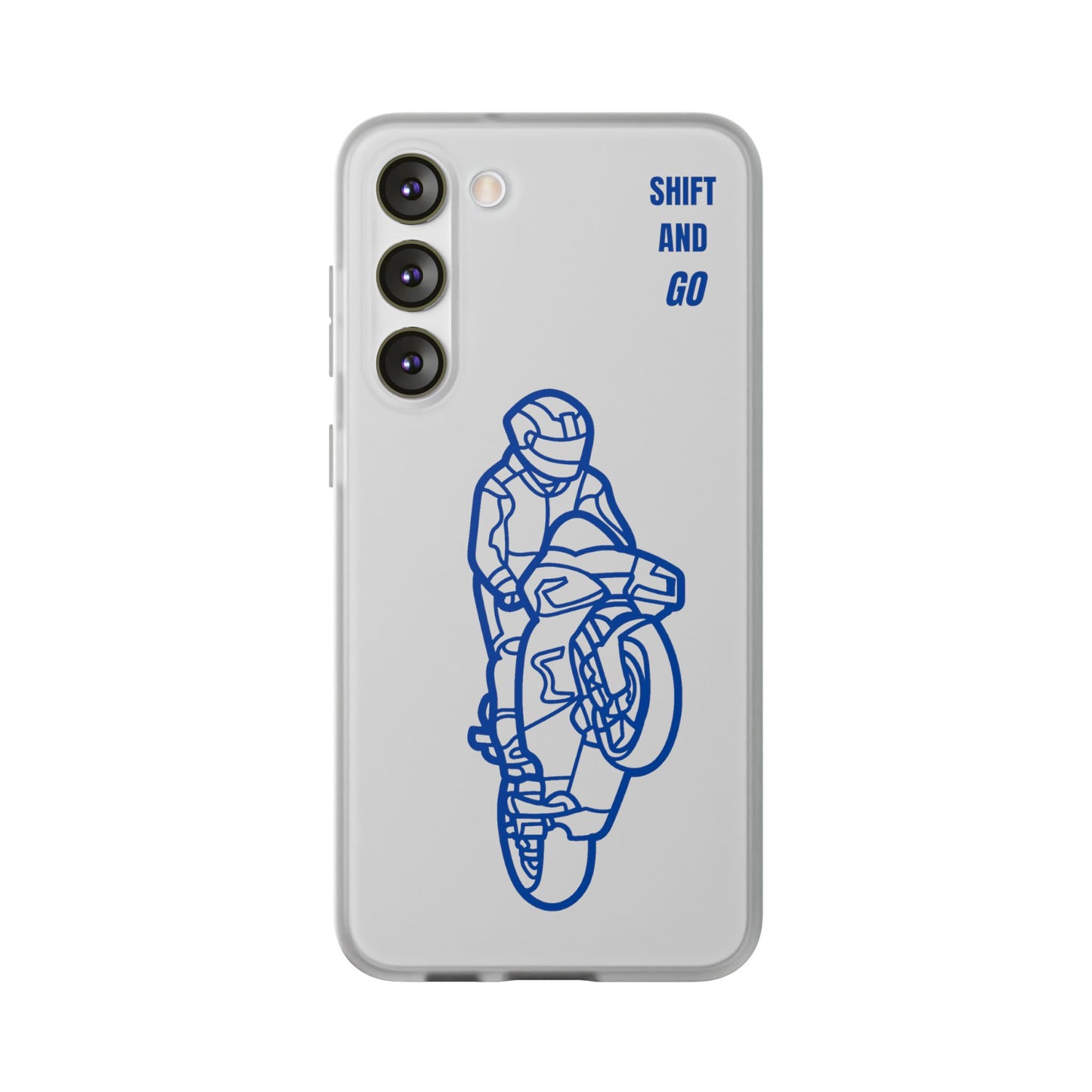 Motorcycle Flexi Cases - Shift and Go Design, Biker Gift, Phone Accessory, Sporty Case, Riding Enthusiast