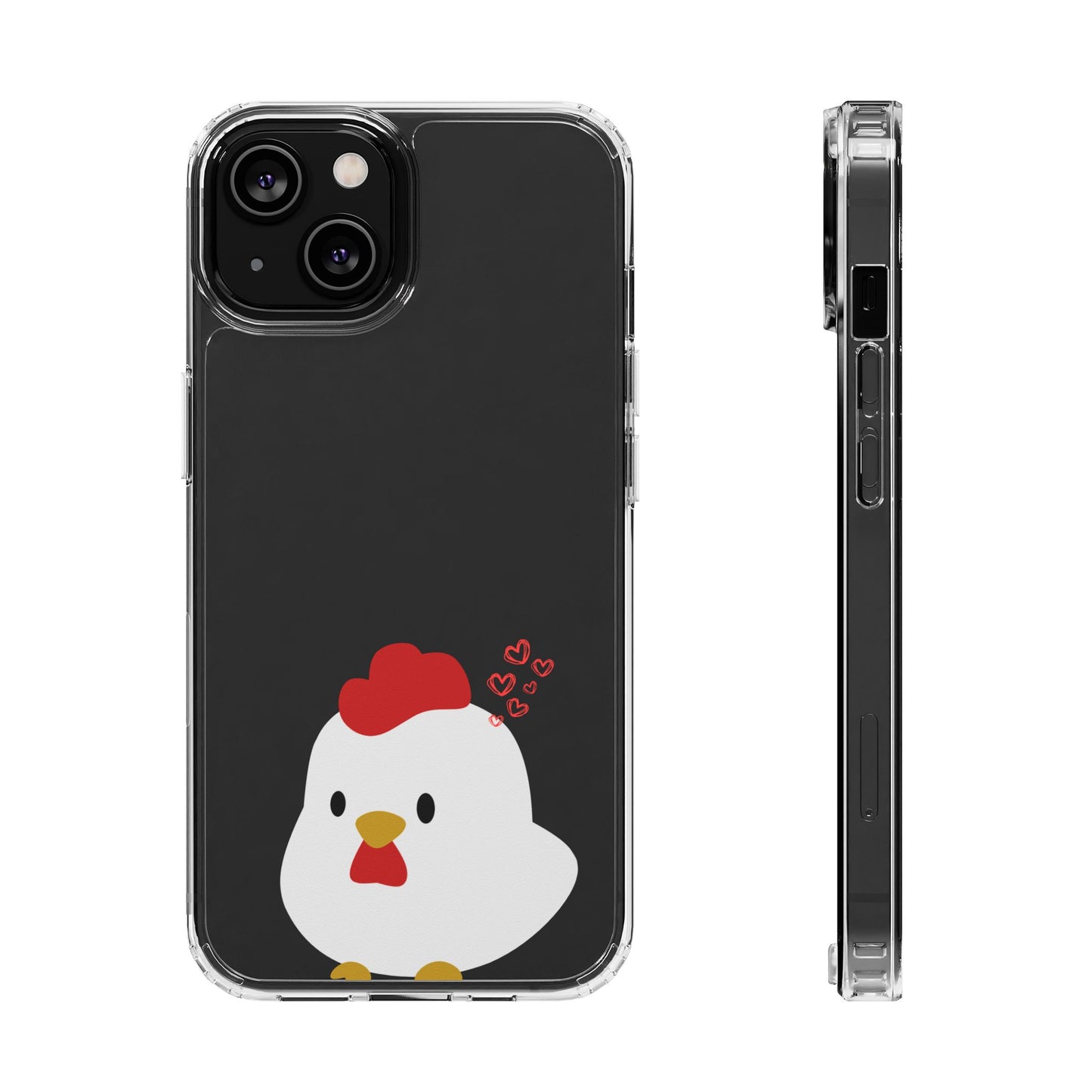 Coque transparente en forme de poulet, adorable coque pour amoureux des animaux, cadeau pour enfants, décoration de ferme, cadeau d'anniversaire