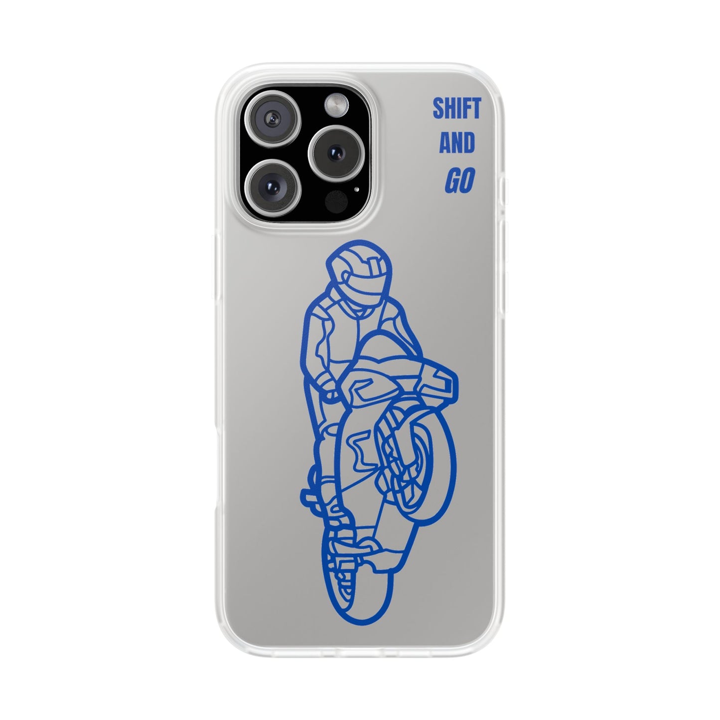 Motorcycle Flexi Cases - Shift and Go Design, Biker Gift, Phone Accessory, Sporty Case, Riding Enthusiast