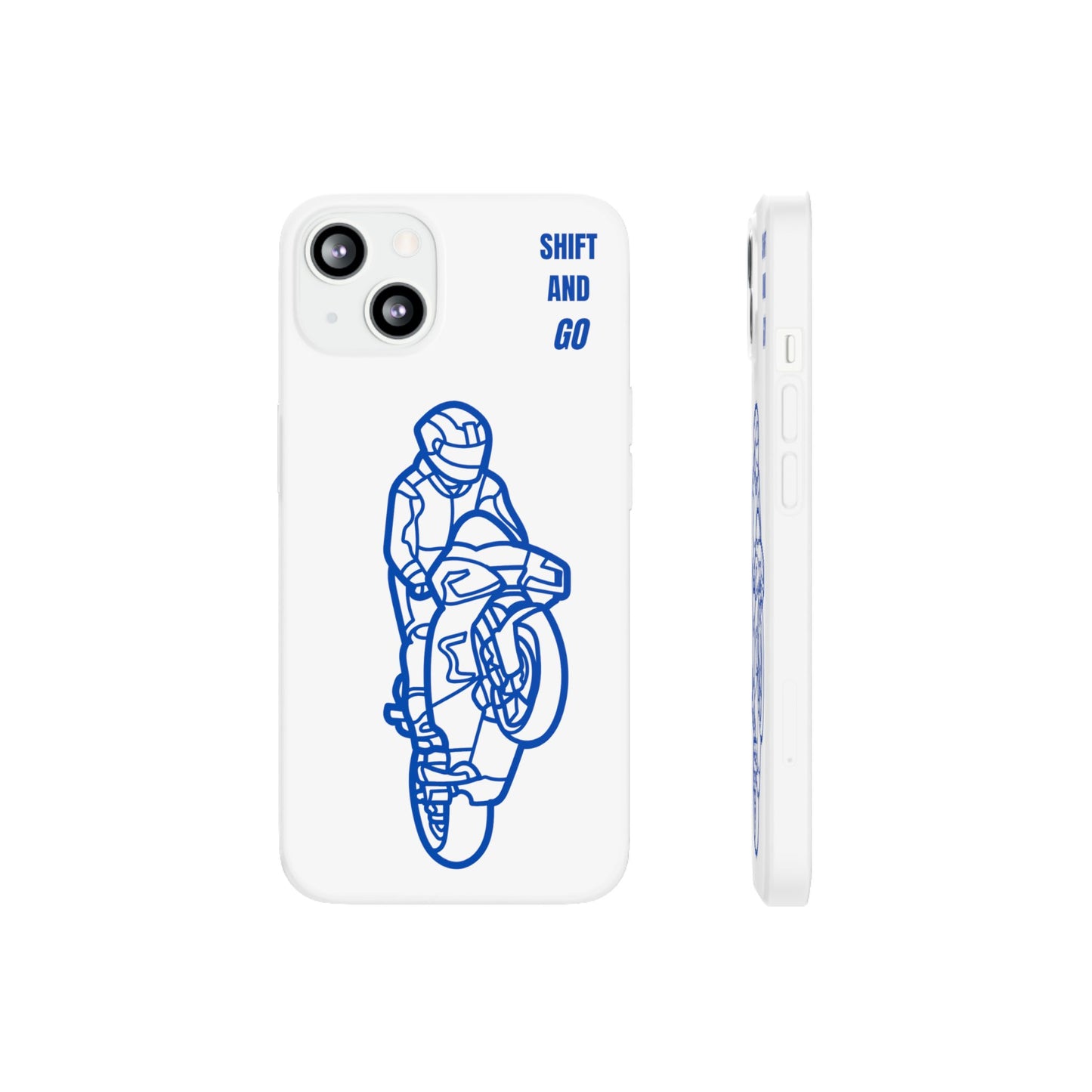 Motorcycle Flexi Cases - Shift and Go Design, Biker Gift, Phone Accessory, Sporty Case, Riding Enthusiast