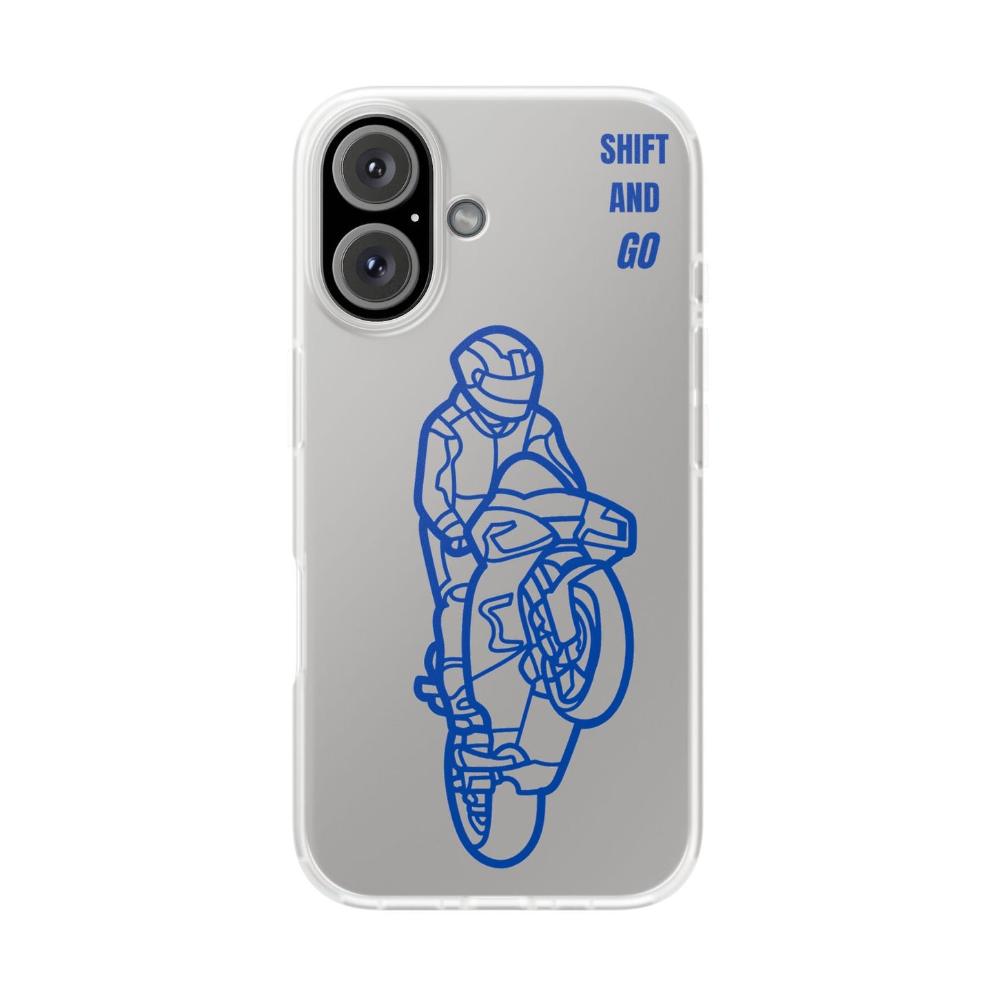 Motorcycle Flexi Cases - Shift and Go Design, Biker Gift, Phone Accessory, Sporty Case, Riding Enthusiast