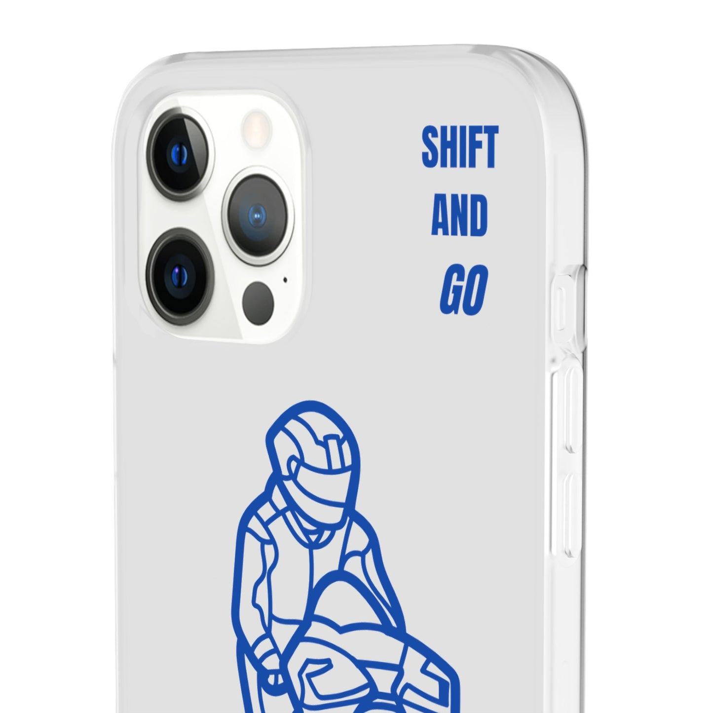 Motorcycle Flexi Cases - Shift and Go Design, Biker Gift, Phone Accessory, Sporty Case, Riding Enthusiast