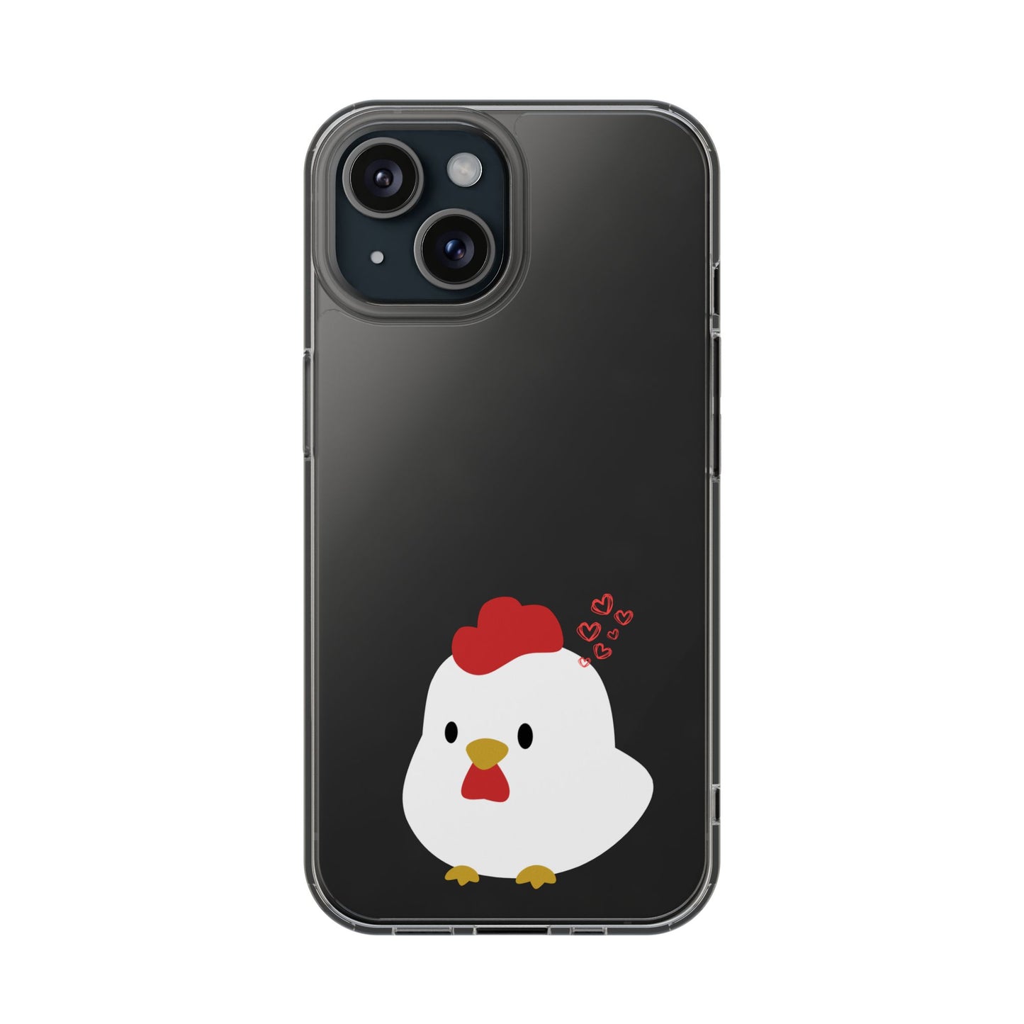 Coque transparente en forme de poulet, adorable coque pour amoureux des animaux, cadeau pour enfants, décoration de ferme, cadeau d'anniversaire