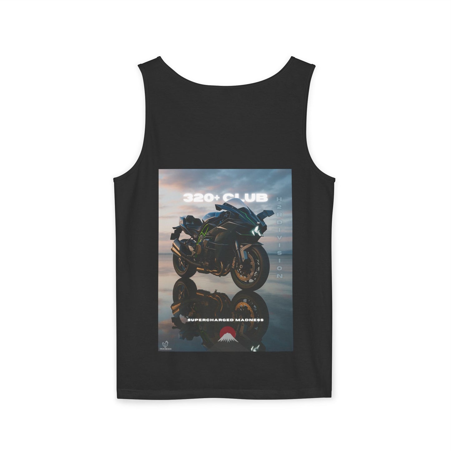 H2R Cool Backprint, Unisex Garment-Dyed Tank Top - 320+ Club Motorcycle Design
