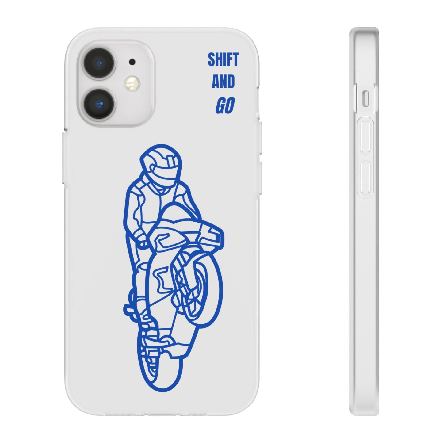 Motorcycle Flexi Cases - Shift and Go Design, Biker Gift, Phone Accessory, Sporty Case, Riding Enthusiast