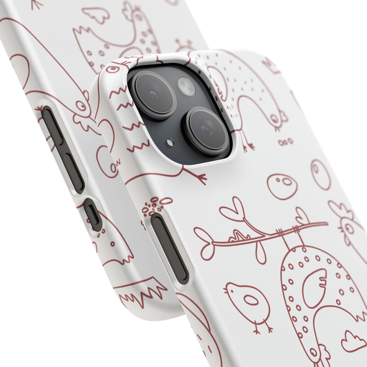 Coques de téléphone fantaisie style ferme, coque de téléphone animal mignon, motif poulet, cadeau amusant pour les amoureux des oiseaux, coque de téléphone originale