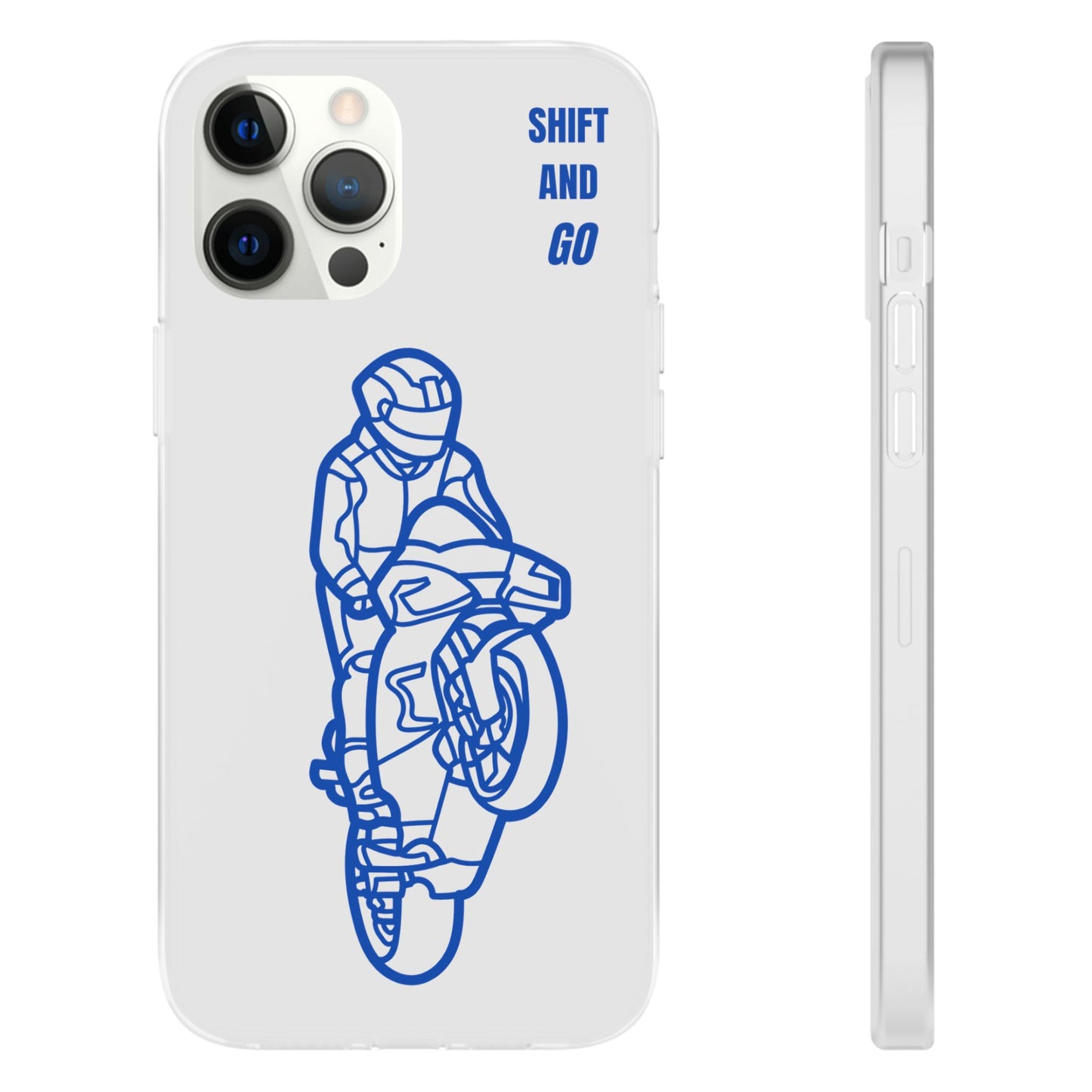 Motorcycle Flexi Cases - Shift and Go Design, Biker Gift, Phone Accessory, Sporty Case, Riding Enthusiast