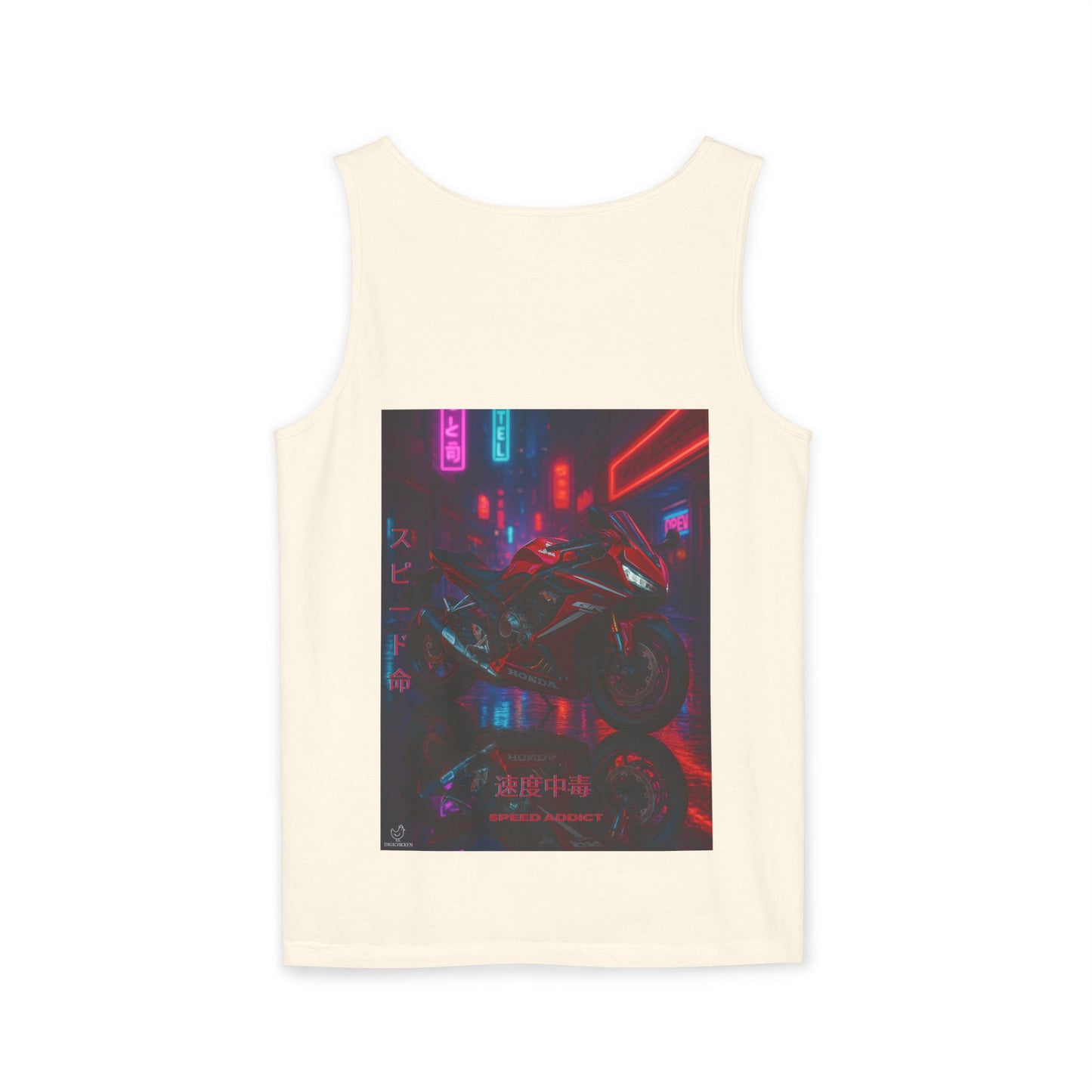 650r Backprint Cool Motorcycle Graphic Tank Top - Unisex Garment-Dyed