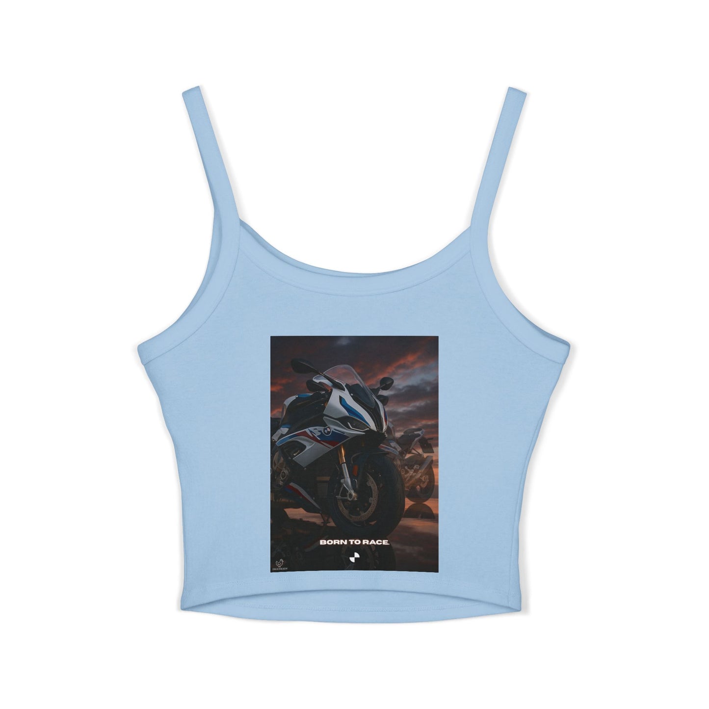 s1000rr cool Summer Top with Backprint, Motorcycle Spaghetti Strap Tank Top - Born to Race Graphic
