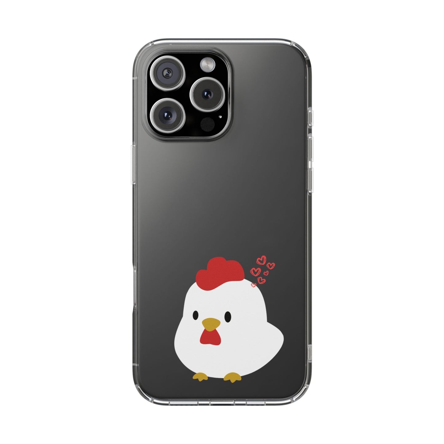 Coque transparente en forme de poulet, adorable coque pour amoureux des animaux, cadeau pour enfants, décoration de ferme, cadeau d'anniversaire