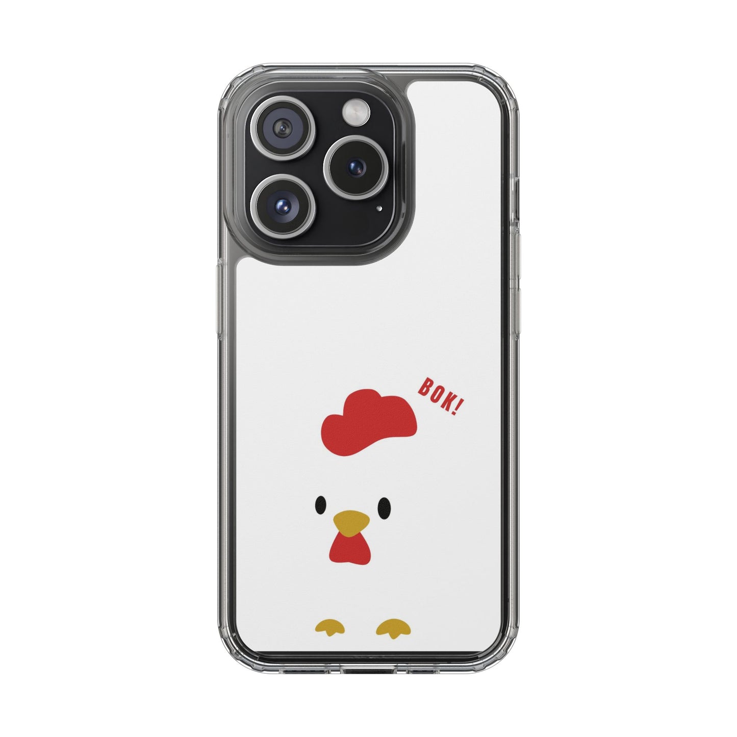 Chicken Design Clear Phone Case, Cute Animal Phone Cover, Fun Gift for Kids, Pet Lovers, Birthday Present, Travel Accessory
