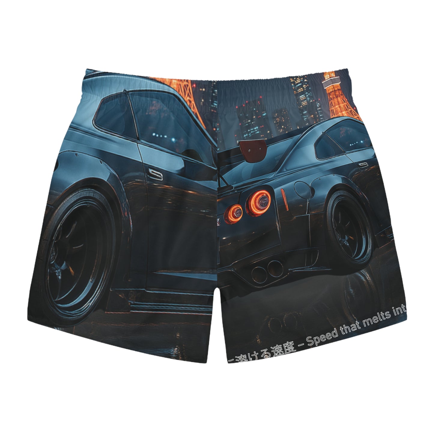 GTR Men's Racing Car Swim Trunks | Summer Beach Shorts with Speed Design