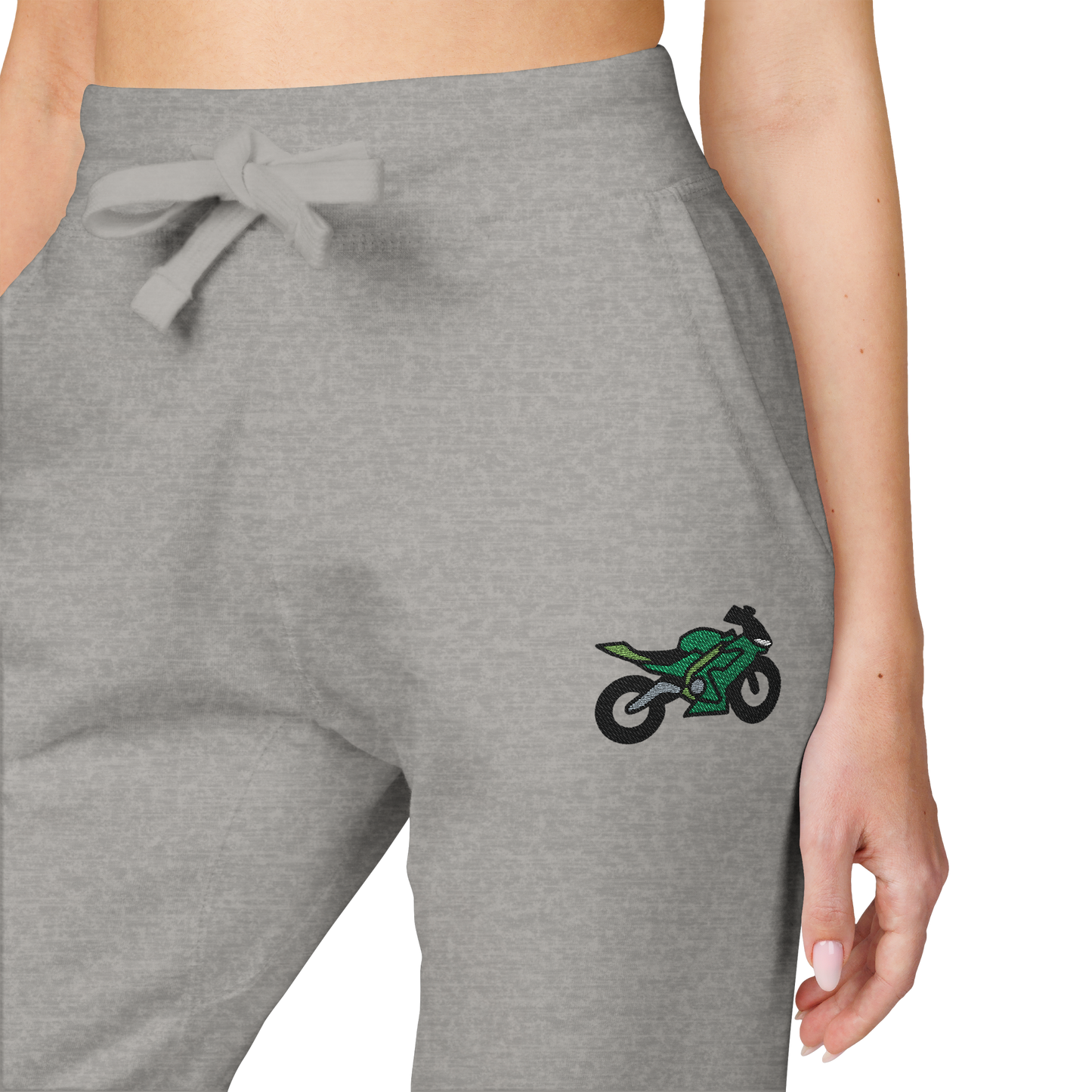Kawasaki inspired Motorcycle Embroidered Unisex Fleece Sweatpants - Cozy & Stylish Activewear