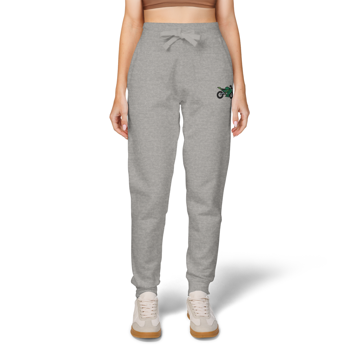 Kawasaki inspired Motorcycle Embroidered Unisex Fleece Sweatpants - Cozy & Stylish Activewear