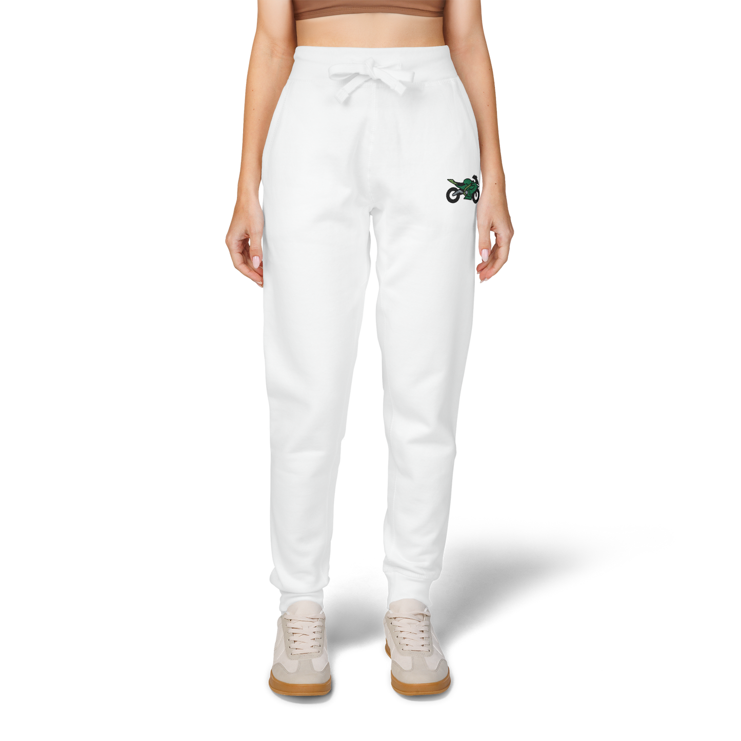 Kawasaki inspired Motorcycle Embroidered Unisex Fleece Sweatpants - Cozy & Stylish Activewear