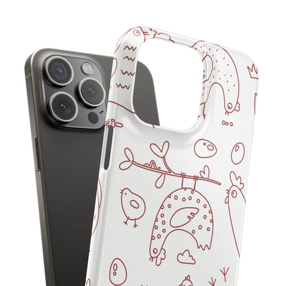 Whimsical Farmhouse Snap Cases, Cute Animal Phone Case, Chicken Design, Funny Gift for Bird Lovers, Quirky Art Mobile Cover