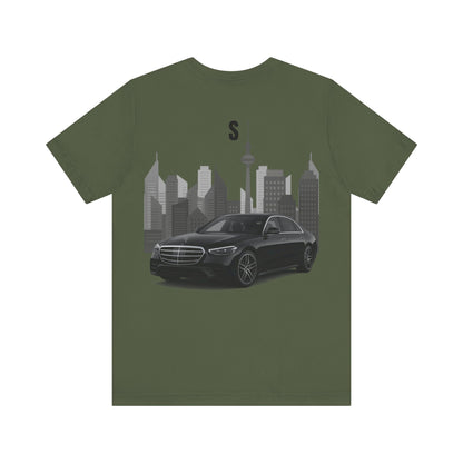 Urban Vibes Car Graphic Tee, Unisex Jersey Short Sleeve Tee, Cityscape T-Shirt, Cool Car Shirt, Gift for Car Lovers, Trendy Everyday Wear