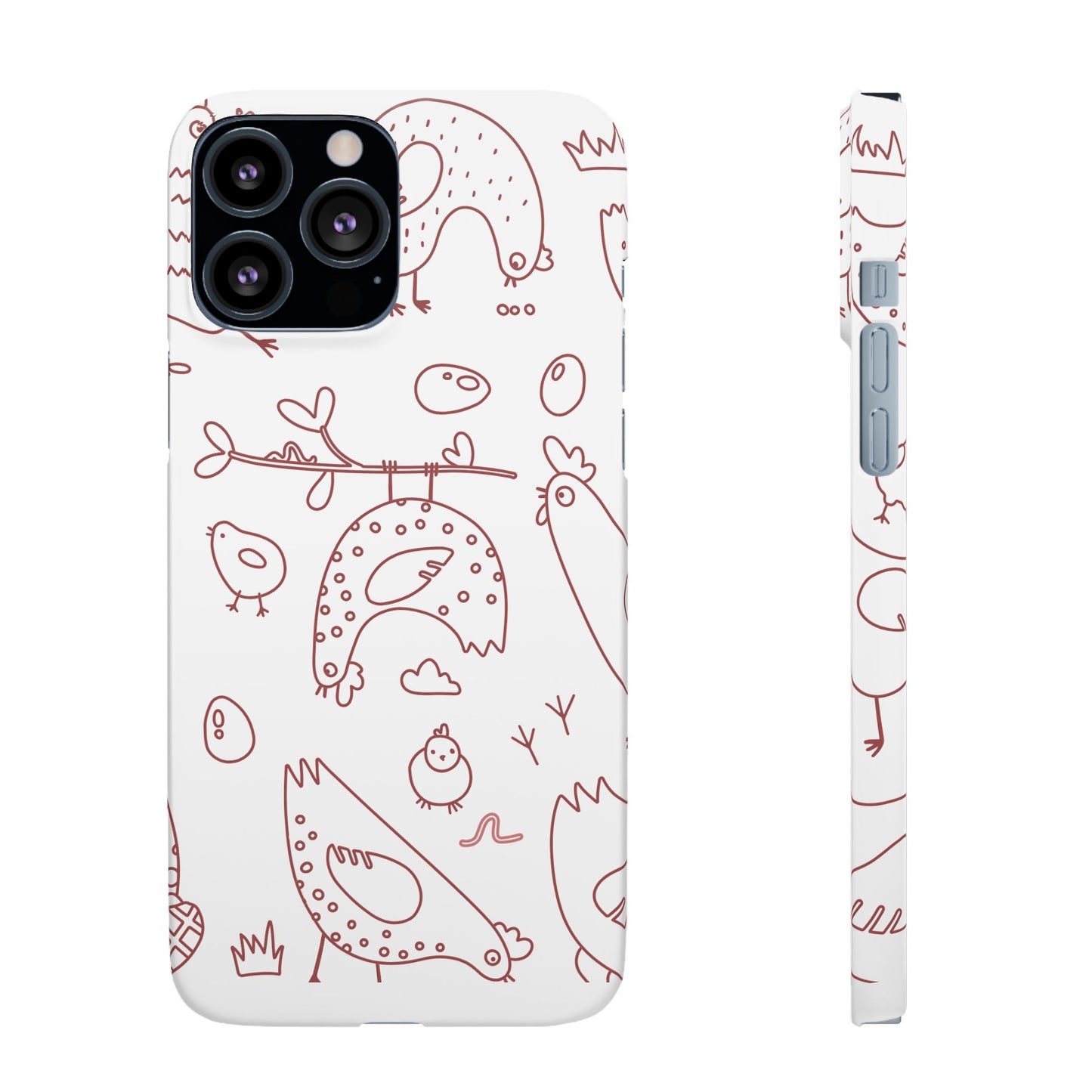 Whimsical Farmhouse Snap Cases, Cute Animal Phone Case, Chicken Design, Funny Gift for Bird Lovers, Quirky Art Mobile Cover