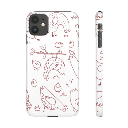 Whimsical Farmhouse Snap Cases, Cute Animal Phone Case, Chicken Design, Funny Gift for Bird Lovers, Quirky Art Mobile Cover