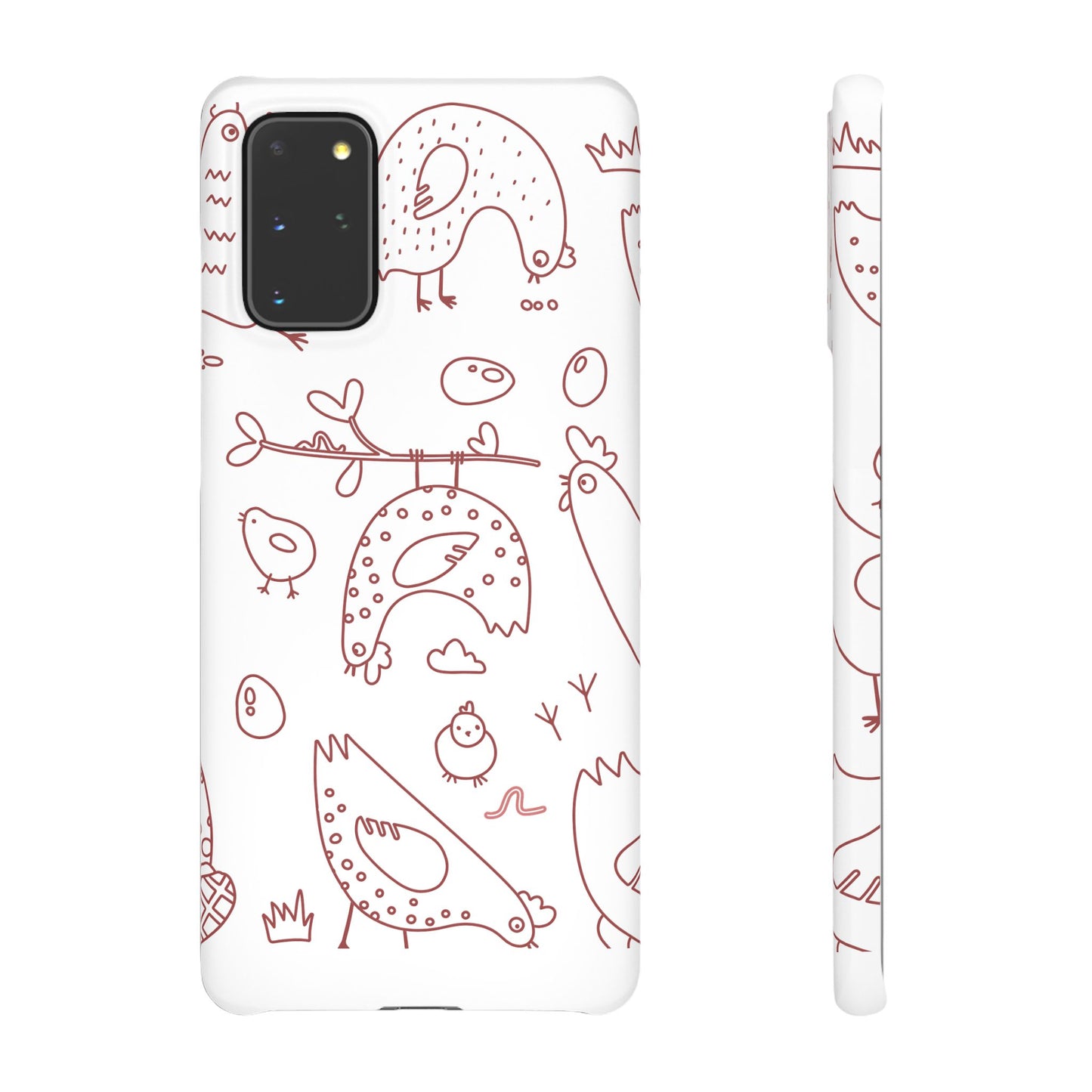 Whimsical Farmhouse Snap Cases, Cute Animal Phone Case, Chicken Design, Funny Gift for Bird Lovers, Quirky Art Mobile Cover