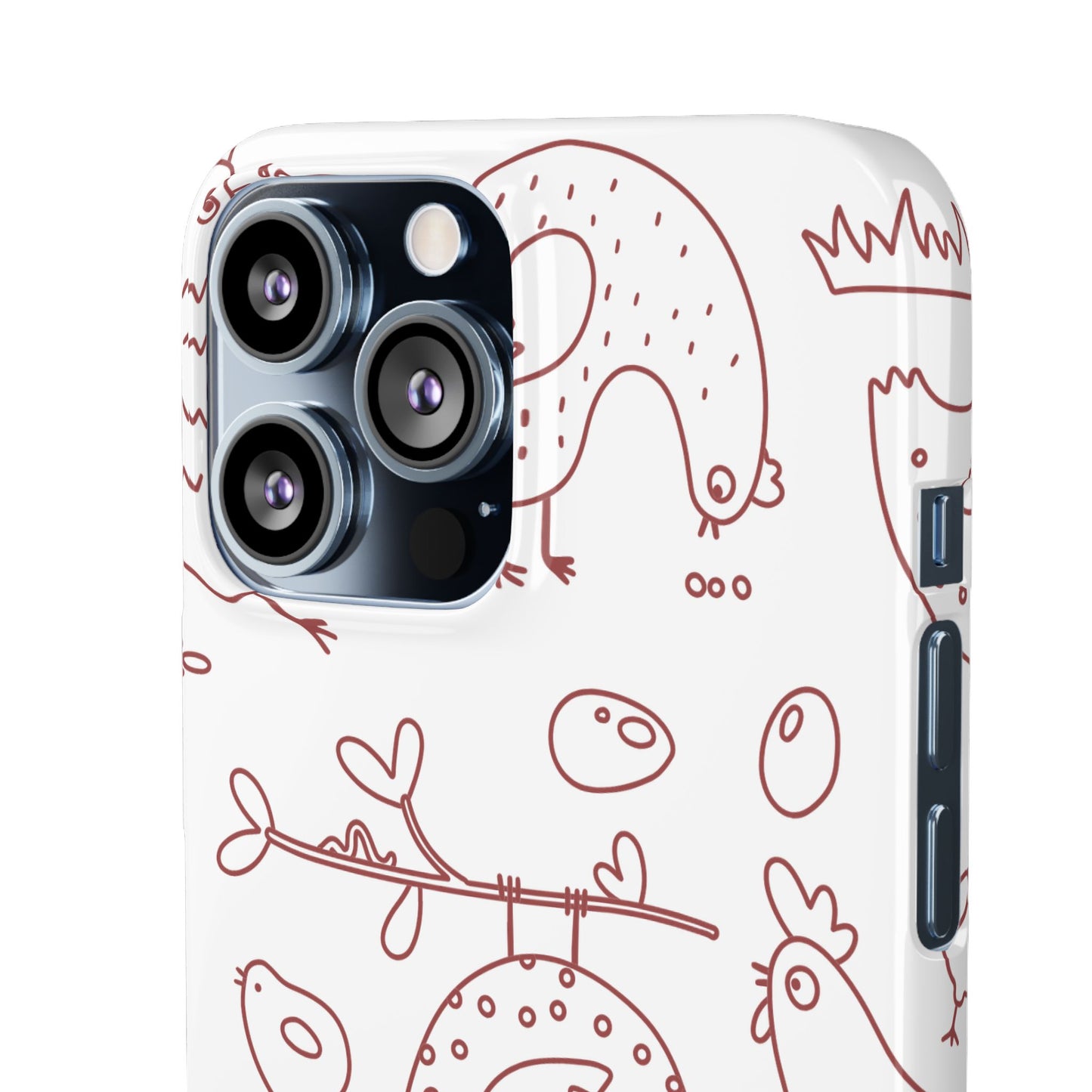 Whimsical Farmhouse Snap Cases, Cute Animal Phone Case, Chicken Design, Funny Gift for Bird Lovers, Quirky Art Mobile Cover