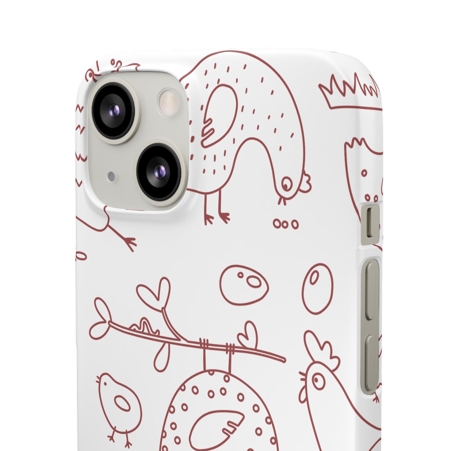 Whimsical Farmhouse Snap Cases, Cute Animal Phone Case, Chicken Design, Funny Gift for Bird Lovers, Quirky Art Mobile Cover