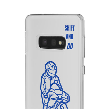 Motorcycle Flexi Cases - Shift and Go Design, Biker Gift, Phone Accessory, Sporty Case, Riding Enthusiast