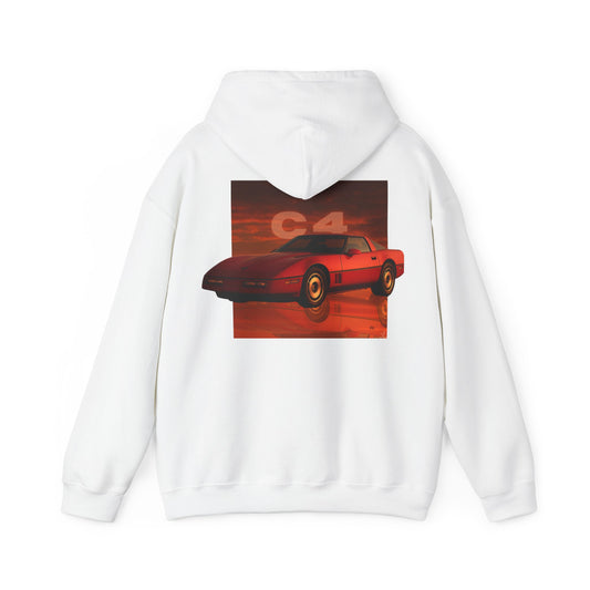 C4 Corvette Graphic Hoodie - Vintage Car Enthusiast Sweatshirt