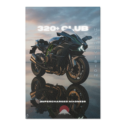 H2R Ruuuug Motorcycle Enthusiast Area Rug - 320+ Club Design for Bikers