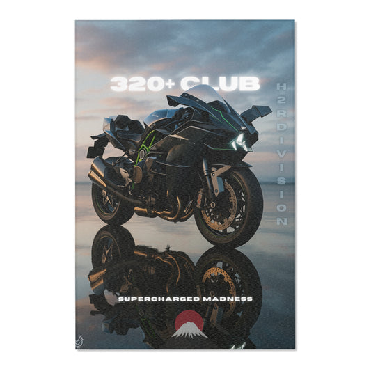 H2R Ruuuug Motorcycle Enthusiast Area Rug - 320+ Club Design for Bikers