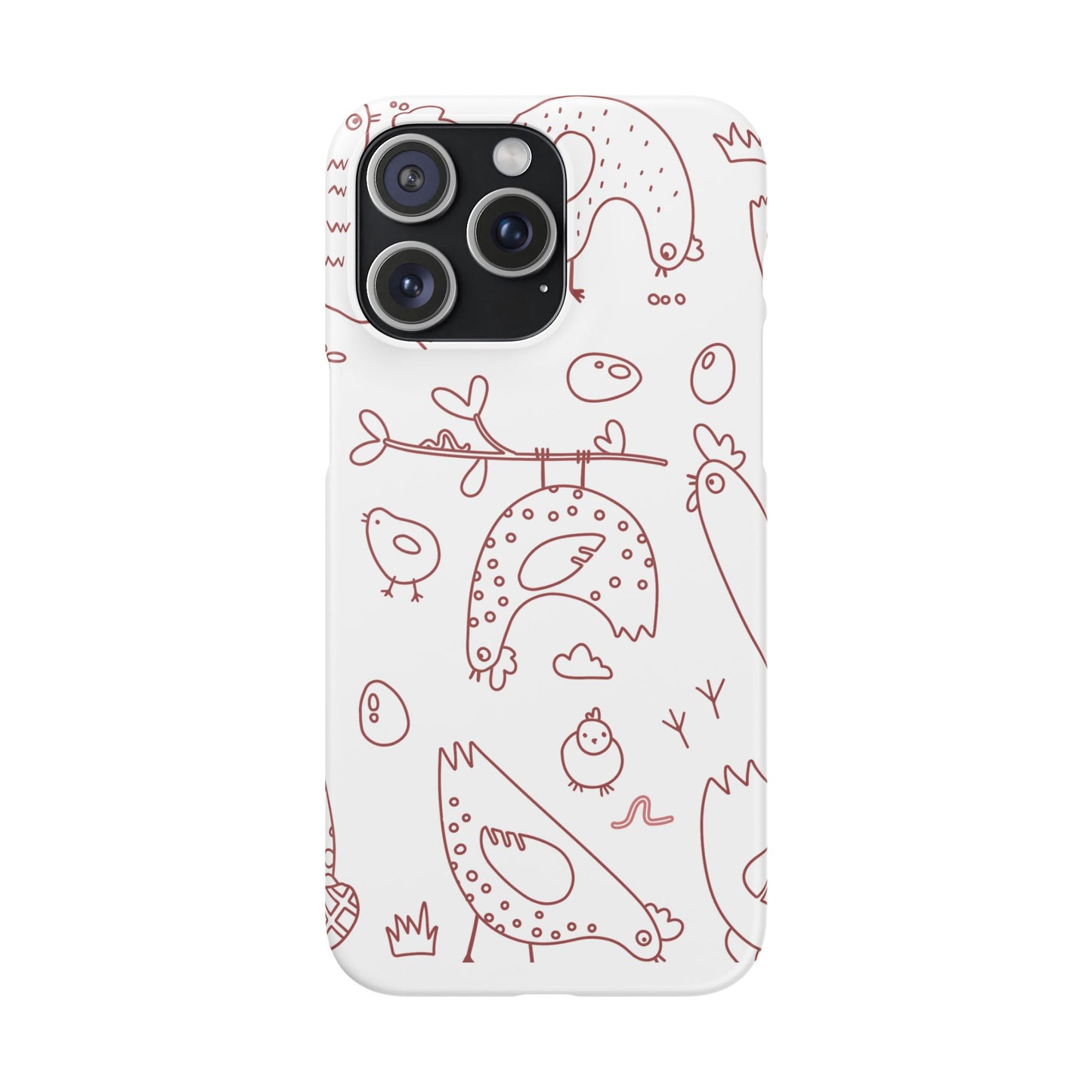 Whimsical Farmhouse Snap Cases, Cute Animal Phone Case, Chicken Design, Funny Gift for Bird Lovers, Quirky Art Mobile Cover