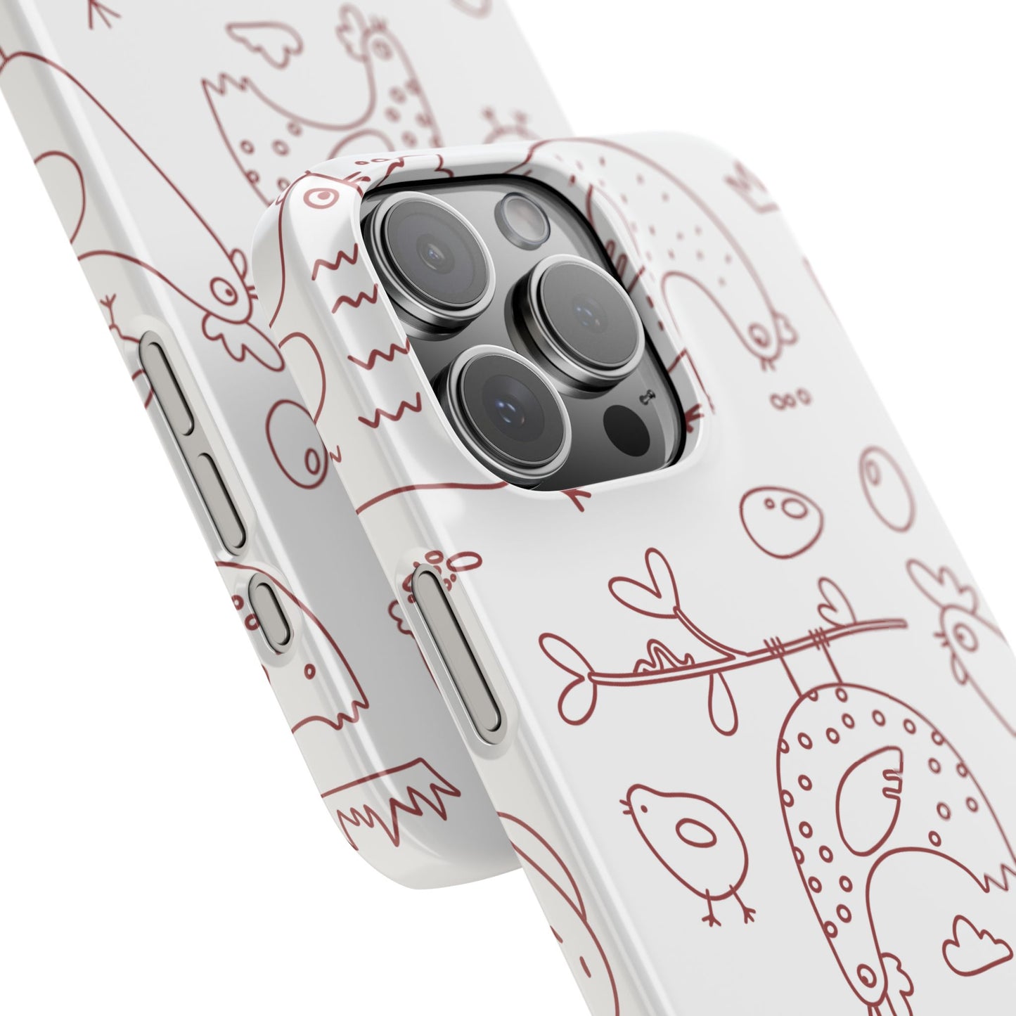 Whimsical Farmhouse Snap Cases, Cute Animal Phone Case, Chicken Design, Funny Gift for Bird Lovers, Quirky Art Mobile Cover