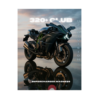 Affiche murale verticale mate H2R WallArt pour moto – 320+ Club Supercharged Madness