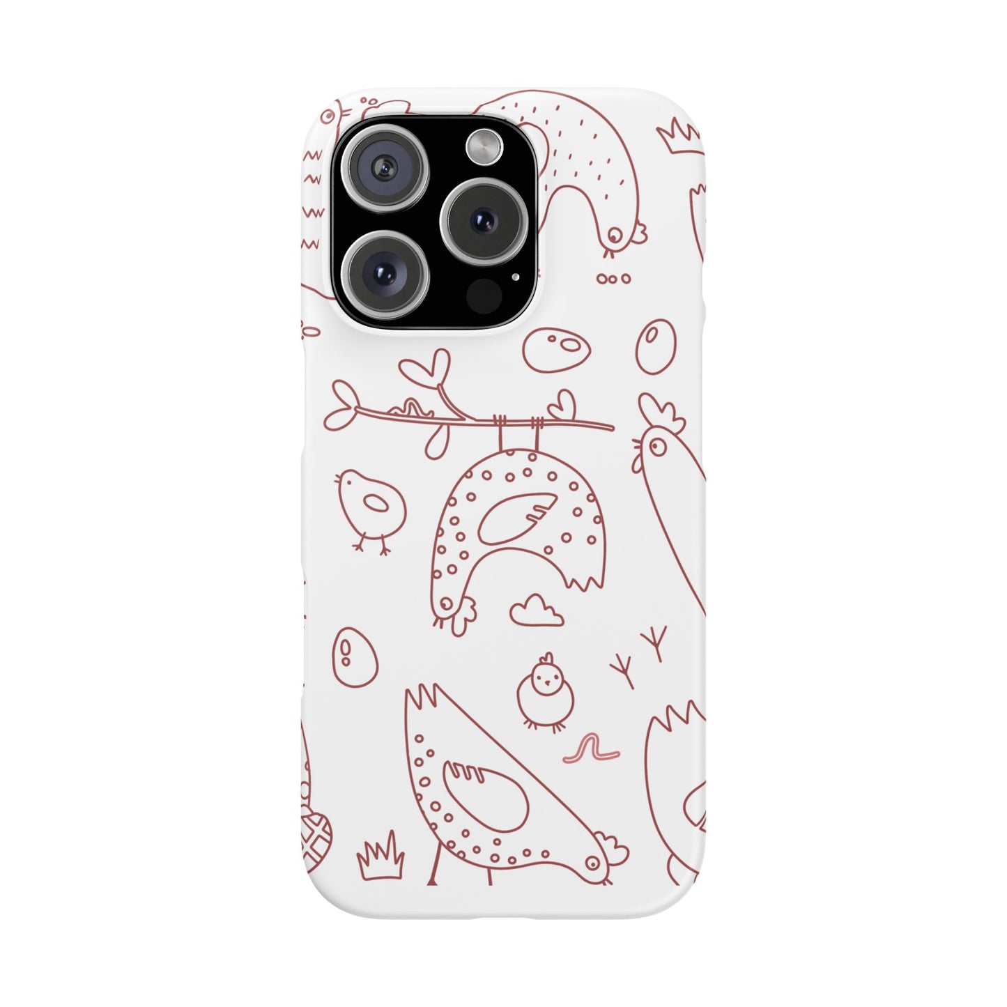 Whimsical Farmhouse Snap Cases, Cute Animal Phone Case, Chicken Design, Funny Gift for Bird Lovers, Quirky Art Mobile Cover