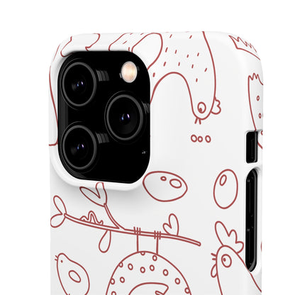 Whimsical Farmhouse Snap Cases, Cute Animal Phone Case, Chicken Design, Funny Gift for Bird Lovers, Quirky Art Mobile Cover