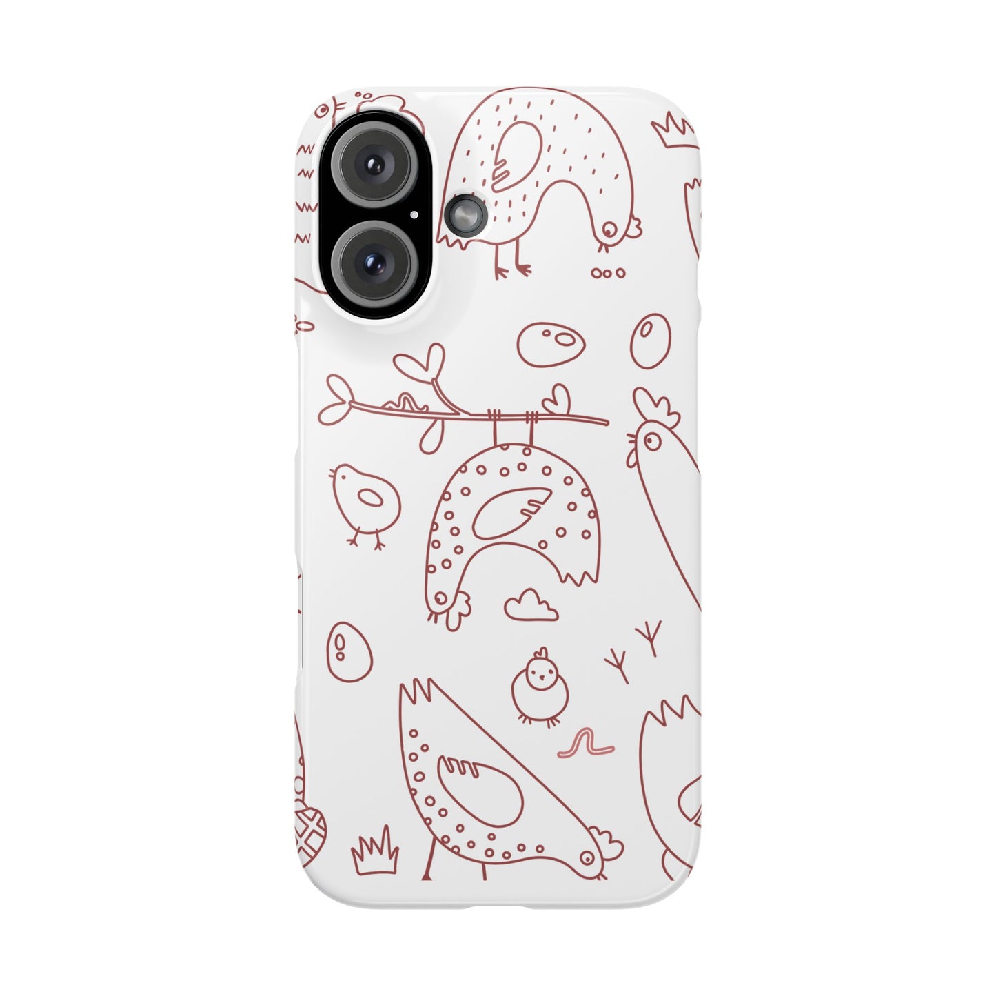 Whimsical Farmhouse Snap Cases, Cute Animal Phone Case, Chicken Design, Funny Gift for Bird Lovers, Quirky Art Mobile Cover