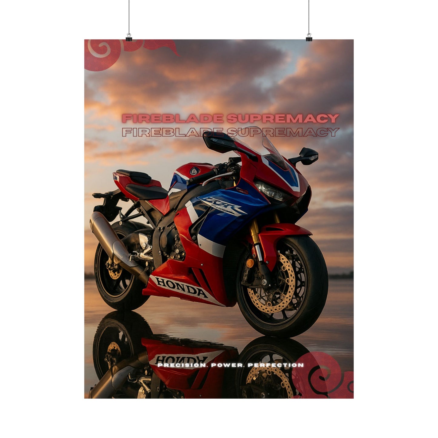 Affiche verticale mate Honda Fireblade Supremacy – Art moto pour passionnés