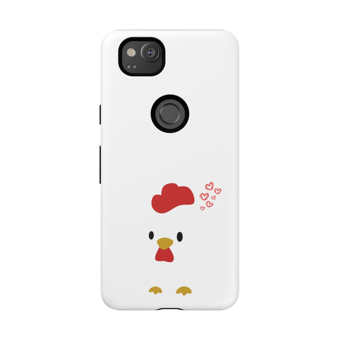 Cute Chicken Phone Case, Tough Cases for Animal Lovers, Valentine's Gift, Farmhouse Decor, Unique Mobile Accessories, Heart Design
