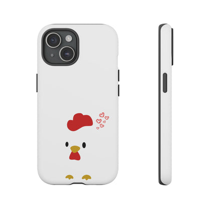 Cute Chicken Phone Case, Tough Cases for Animal Lovers, Valentine's Gift, Farmhouse Decor, Unique Mobile Accessories, Heart Design
