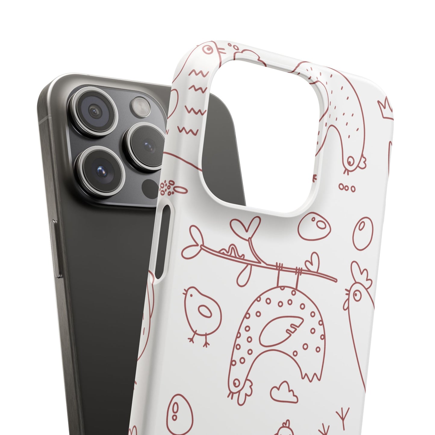 Whimsical Farmhouse Snap Cases, Cute Animal Phone Case, Chicken Design, Funny Gift for Bird Lovers, Quirky Art Mobile Cover