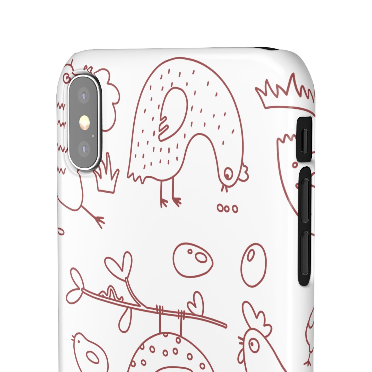 Whimsical Farmhouse Snap Cases, Cute Animal Phone Case, Chicken Design, Funny Gift for Bird Lovers, Quirky Art Mobile Cover