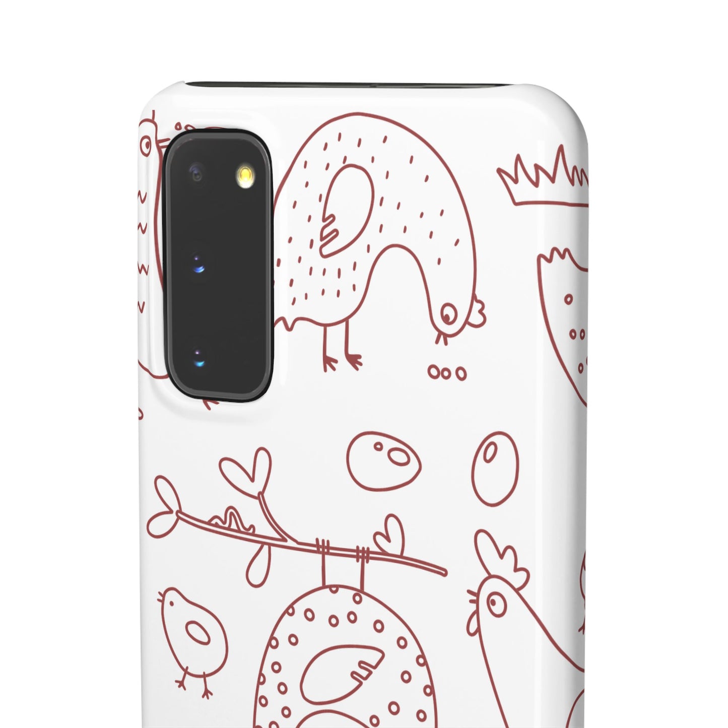 Whimsical Farmhouse Snap Cases, Cute Animal Phone Case, Chicken Design, Funny Gift for Bird Lovers, Quirky Art Mobile Cover