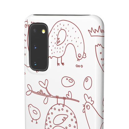 Whimsical Farmhouse Snap Cases, Cute Animal Phone Case, Chicken Design, Funny Gift for Bird Lovers, Quirky Art Mobile Cover