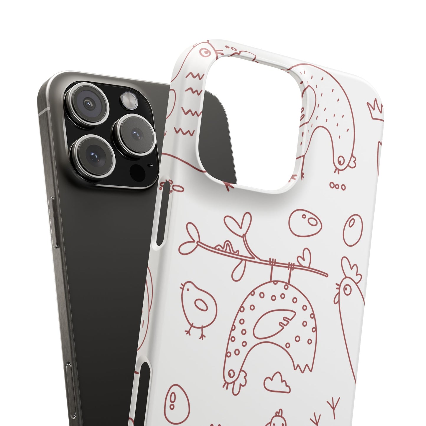 Whimsical Farmhouse Snap Cases, Cute Animal Phone Case, Chicken Design, Funny Gift for Bird Lovers, Quirky Art Mobile Cover