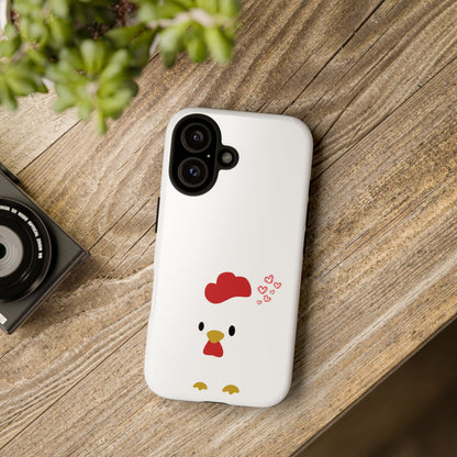Cute Chicken Phone Case, Tough Cases for Animal Lovers, Valentine's Gift, Farmhouse Decor, Unique Mobile Accessories, Heart Design