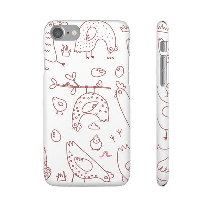Whimsical Farmhouse Snap Cases, Cute Animal Phone Case, Chicken Design, Funny Gift for Bird Lovers, Quirky Art Mobile Cover