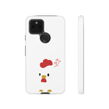 Cute Chicken Phone Case, Tough Cases for Animal Lovers, Valentine's Gift, Farmhouse Decor, Unique Mobile Accessories, Heart Design