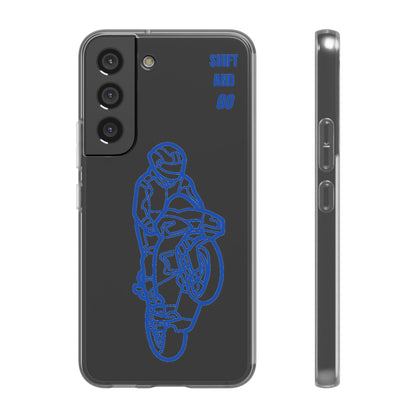 Motorcycle Flexi Cases - Shift and Go Design, Biker Gift, Phone Accessory, Sporty Case, Riding Enthusiast