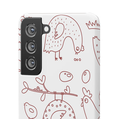Whimsical Farmhouse Snap Cases, Cute Animal Phone Case, Chicken Design, Funny Gift for Bird Lovers, Quirky Art Mobile Cover